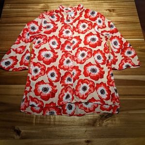 InWear floral print bell sleeve blouse, SZ 8